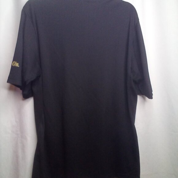 Seagram's Gin Polo Shirt L Men Short Sleeve Golf Black Gold - Picture 3 of 14